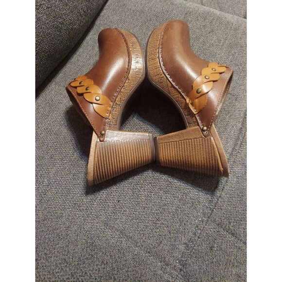 Dankso Rach Braided Clog Heels Size 39 Brown Leather 1800767800 Dress Clogs - Picture 7 of 11